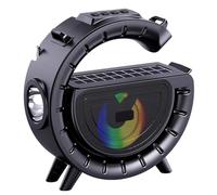 Muuookka Lampe de Maison Portable Extérieure Haut-Parleur Bluetooth Grande G Lampe de Poche Lecteur Solaire sans Carte Musique Outils de Fête Noir