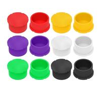 Muuookka Lot de 12 Flacons de Protection en Verre de 5 à 100 Ml, Bouchons Anti-Fuites et Anti-Poussière, 6 Couleurs Disponibles pour Couvercles Rabattables