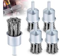 Muuookka Lot de 20 Brosses Métalliques Robustes de 2,5 cm pour Perceuse, Meuleuse à Tige de 6,35 Mm, pour Enlever la Peinture.
