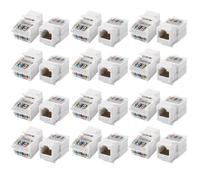 Muuookka Lot de 24 Coupleurs RJ45 Cat6 sans Outil, vers, Module Ethernet, Prise Gigabit (Incompatible avec Panneau de Brassage)