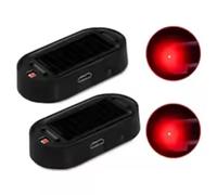 Muuookka Lumière de Sécurité pour Voiture à LED Clignotante Alimentée par Énergie Solaire, Alarme Factice Simulée, Lampe D'Avertissement Anti-Vol, 2 Pièces Lumière de Précaution.