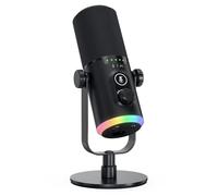 Muuookka Microphone D'Ordinateur RGB Dynamique, Double Interface XLR/USB, Enregistrement de en Direct.