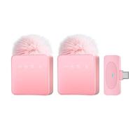 Muuookka Microphone Lavalier sans avec Enregistrement de Réduction du Bruit et Fonction Muet Smartphone Portable Smartphone Pink