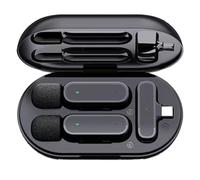 Muuookka Microphone Live K61 sans HD Radio Double Micro Portée de 20 Mètres pour Téléphone Mobile, Enregistrement de Courtes Vidéos K61 TypeC