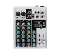 Muuookka Mixer Audio 4 Canaux Portable DJ Karaoké Console de Mixage Xlr Bluetooth 48V Phantom Power pour PC Recordage MP3 Plug