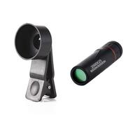Muuookka Monoculaire Télescopique Portable Compatible avec Les Téléphones Portables, Grossissement Haute Définition 2000x25, Idéal pour Le Camping et L'Observation des Oiseaux.