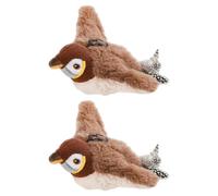 Muuookka Oiseau Simulé Activé par Le Toucher, Gazouillant et Battant des Ailes, Jouet en Peluche Interactif pour et Chiens (Lot de 2).