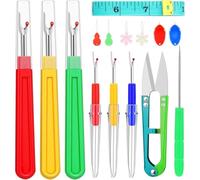 Muuookka Outil de, Découseur, Alène de Tailleur, Ciseaux à, Mètre (15 Pièces) pour la Couture, Kit de Retrait.