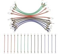 Muuookka Pack de 12 Cordes Élastiques Multicolores avec Crochets de 10" pour Porte-Vélos, Suspension de Extérieure.