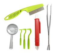 Muuookka pour Chiens et, Outil de Retrait de Tiques, Kit de 7 Pièces avec Boîte de Rangement - Kit de Retrait de Tiques et Peigne à Tiques.