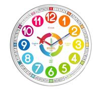Muuookka pour Horloge Murale pour Enfants - Fonctionne à Piles, Outil d'apprentissage du Temps sans Tic-, Parfait pour la Chambre et la Salle de Jeux des Enfants.