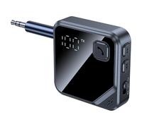 Muuookka pour la Voiture Hands Free Appel for Music Stereo Bluetooth 5.4 Émetteur de Récepteur 2-en-1 avec Affichage de Volume de Batterie AUX et LCD de 3,5 mm