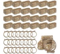 Muuookka pour Les Tableaux de Table de Cowboy 12 Balles de Foin Décoratives et 12 Cordes Chandises Torsadées 24 Pcs pour Les Décorations de Fête à Thème Occidental A
