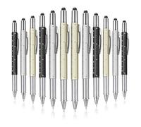 Muuookka Stylo Tech 6-En-1 Multitool avec Règle, Niveau à Bulbe, Stylo à Bille, Stylet, Tournevis - 30 Pièces Stylo Outil pour Cadeau Homme