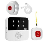 Muuookka Système D'Alerte Sans Wi-Fi pour Personnes Âgées, Bracelet SOS, Bouton D'Appel, pour Personnes Âgées, Patients, Aide à Domicile