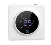Muuookka Thermostat à Bouton WiFi Contrôlé par la Voix Tuya avec Contrôle à Distance par Application, Interrupteur Programmable 3A pour Chauffage à Eau/Chaudière Murale.