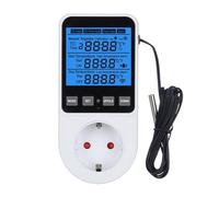 Muuookka Thermostat Numérique, Prise, Minuterie, Interrupteur, Fonctionnalité Complète, Régulateur de Température, Chauffage, Refroidissement, Thermomètre, Prise UE