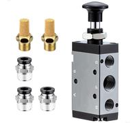 Muuookka Vanne à Levier Pneumatique à Air, 5 Voies 2 Positions, Type de Commande Manuelle à Entraînement Direct, Vanne Solénoïde 1/4" NPT 4R210-08.