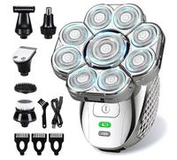 Muuookka Wet Dry For Bald Head Shaver 4D Head Shavers For Bald For Men, Upgraded 9 Floating Heads 6-In-1 Rechargeable Waterproof