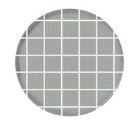 Muurla Plateau Checks & Stripes Ø35 cm Gris-blanc