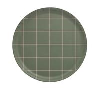 Muurla Plateau Checks & Stripes Ø35 cm Olive