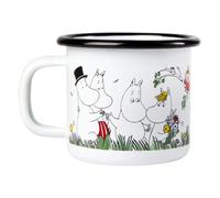 Muurla Tasse en émail blanc avec inscription « Moomin Happy Family » - 15 cl