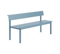 Muuto Banc Linear Steel avec dossier Bleu pâle. 170x34 cm