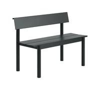 Muuto Banc Linear Steel avec dossier Noir. 110x34 cm