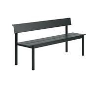 Muuto Banc Linear Steel avec dossier Noir. 170x34 cm