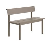 Muuto Banc Linear Steel avec dossier Taupe. 110x34 cm