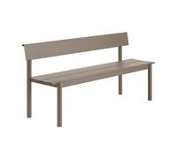 Muuto Banc Linear Steel avec dossier Taupe. 170x34 cm