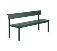 Muuto Banc Linear Steel avec dossier Vert foncé. 170x34 cm