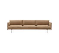 Muuto Canapé Outline 3.5 places. aluminium poli Grace leather Camel