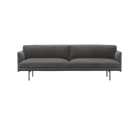 Muuto Canapé Outline 3 places cuir Grace leather Camel-svarta ben