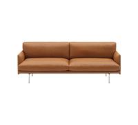 Muuto Canapé Outline Soft Refine Leather Cognac-pieds en aluminium. 3 places