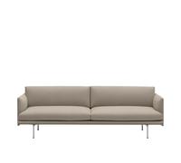 Muuto Canapé Outline -Trois places - ecriture 240/ gris - aluminium poli