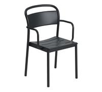 Muuto Chaise à accoudoirs Linear steel armchair Black