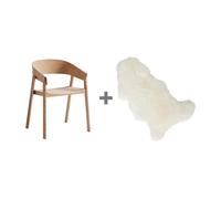 Muuto Chaise avec accoudoirs + peau Set promo Cover chêne naturel agneau libre!