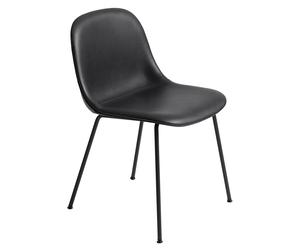 Muuto Chaise d’appoint Fiber Refine leather black-Black