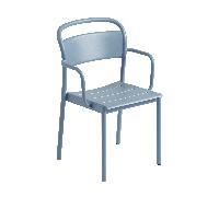 Muuto Chaise de jardin avec accoudoirs Linear Steel bleu clair lxHxP 54x85,1x49,6cm