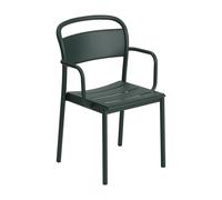 Muuto Chaise de jardin avec accoudoirs Linear Steel vert foncé lxHxP 54x85,1x49,6cm