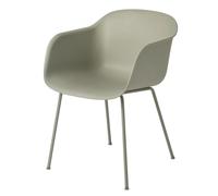 Muuto Chaise Fiber Chair avec accoudoirs Dusty green-Green (plastic)