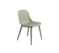 Muuto Chaise Fiber Side - Support en bois - vert mousse - Structure vert mousse
