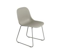 Muuto Chaise Fiber structure acier assise plastique Grey-Grey