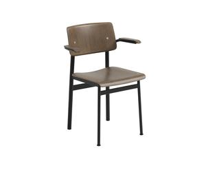 Muuto Chaise Loft - brun foncé/ noir - avec accoudoirs