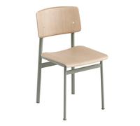 Muuto Chaise Loft Chair dusty green-chêne