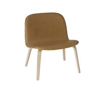 Muuto Chaise lounge recouverte de textile Visu Refine leather cognac-Oak