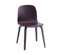 Muuto Chaise Visu Chair base en bois Dark plum