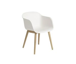 Muuto de Table à Manger en Fibre Muuto m. Accoudoirs et Base en Bois Blanc naturel/Chêne