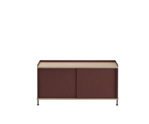 Muuto Enfold Armoire 124x45 Chêne/Rouge Foncé